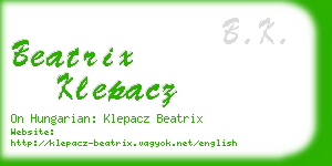 beatrix klepacz business card